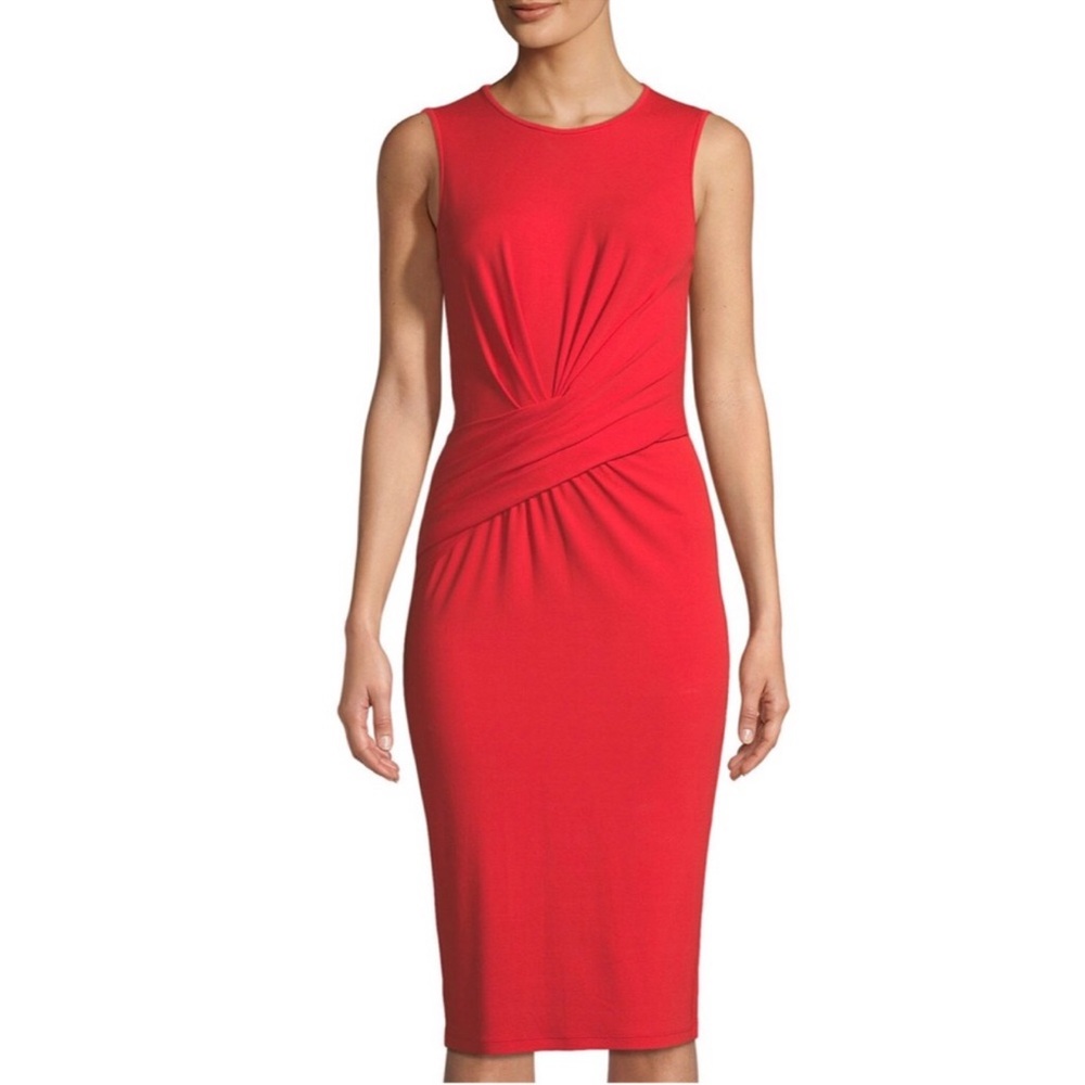 Michael Kors Collection - Power Red Knotted Sheath Dress - size 6 - EUC - Italy